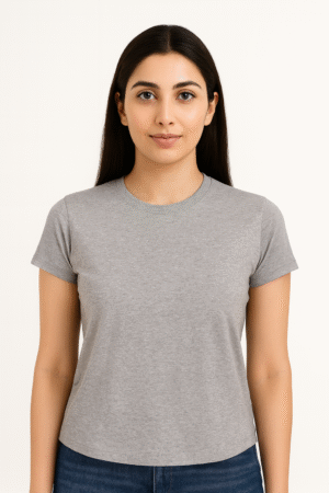 Women Round Neck Half Sleeve - Grey