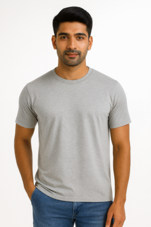 classic mens round neck grey