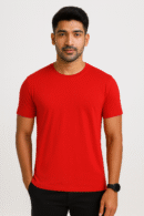 classic mens round neck red