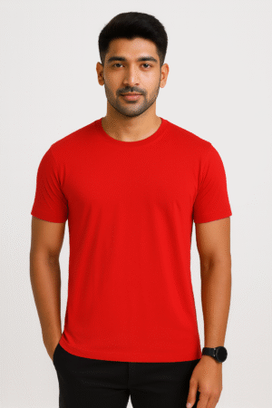 classic mens round neck red