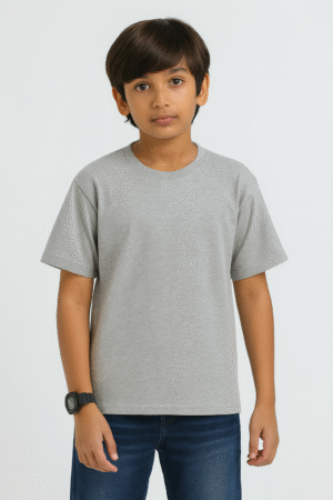 Kids Round Neck Half Sleeve - Grey