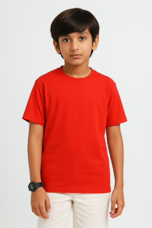 Kids Round Neck Half Sleeve - Red