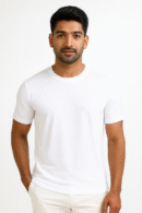mens round neck pre shrunk white